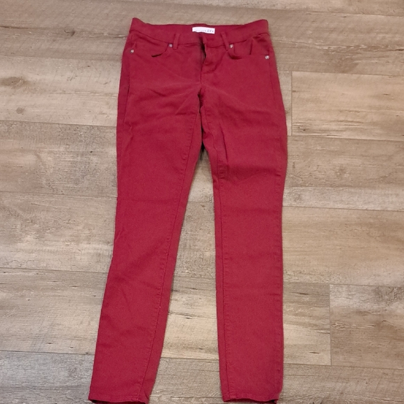 LOFT Pants - LOFT Red Skinny Pants with Sleek Fit